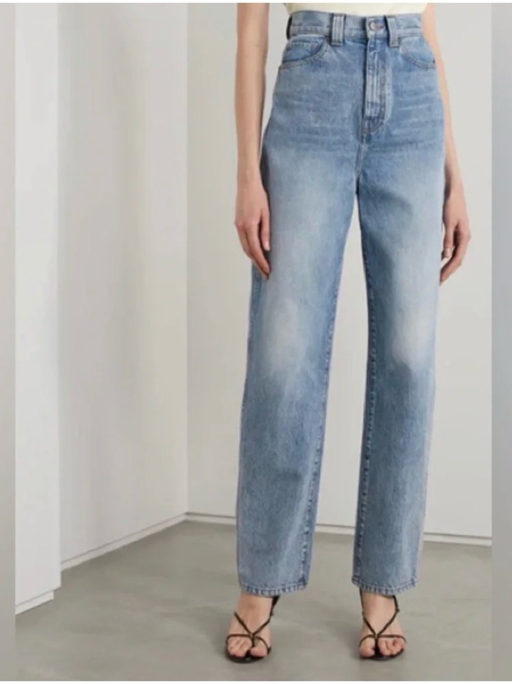 KHAITE Albi Light Blue Slim Straight Jeans
